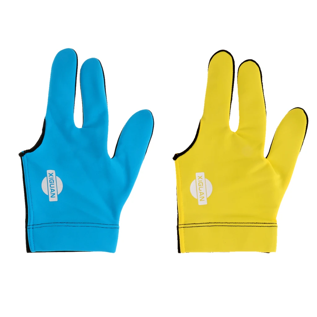 Left Hand 3 Finger Stretchy Pool Snooker Cue Billiard Shooters Glove -Blue