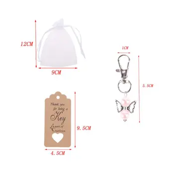 

20pcs/set Key Chain Keyring Kraft Paper Tags Card Candy Bags Wedding Souvenirs H4GD