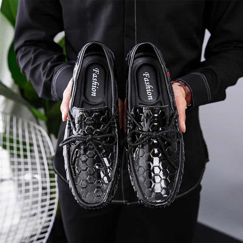 

Pearlite Layer Leisure Time Male All-match Shoes Genuine Leather Four Seasons Doug Shoe Male Tide Drive Dawdler Shoe Ventilation
