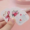 50pcs New Flower Paper Tags Party Decor White Gift Paper Hang Tags Gift Box Round Paper Cards DIY Label Handmade Garment Tags ► Photo 3/6