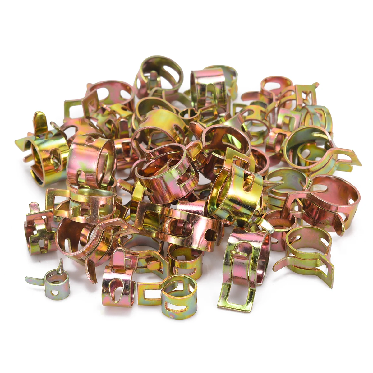 

60Pcs/Lot Spring Clip Fuel Line Hose Water Pipe Air Tube Clamps Hardware Fastener Spring Steel Fixed Clamp DIY 6-15mm