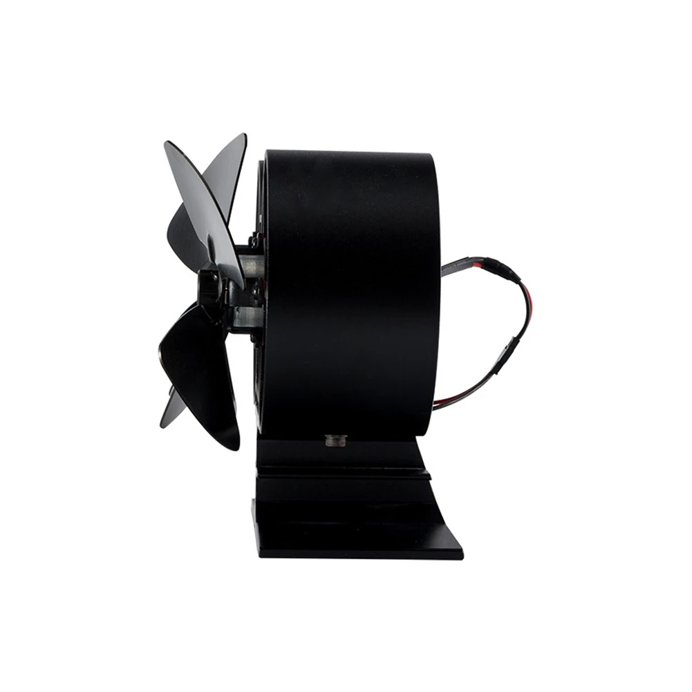 

8 Blade Heat Powered Fireplace Low Noise High Temperature Resistant Free Thermometer Double Head Stove Fan Burner Accessories