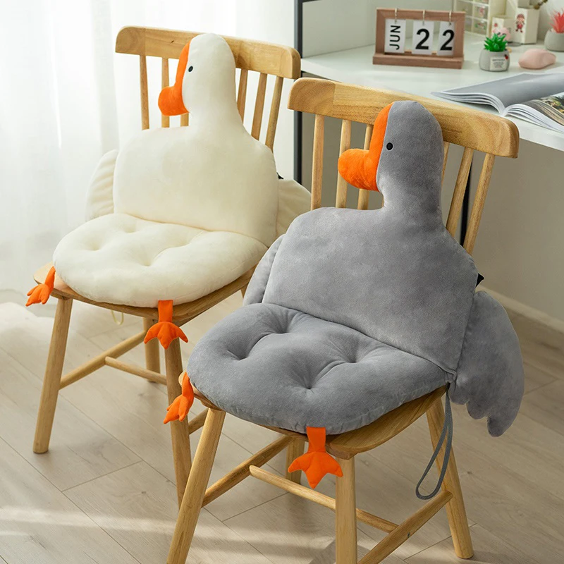 Cartoon Goose Pillow Office Chair Back Cushion Elastic Fluffy Pillows Child Seat Cushions with Backrest Sofa Soft Amortiguar