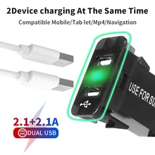 Auto Dual Usb Auto Led 12v 5v Converter Ladegerät Adapter Buchse 2 Port 4.2A Für SUZUKI(China)