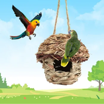 

Handmade Straw Natural Bird Nest/Pigeon Bird House Parrot Nest Warm Pet Bedroom Courtyard Bird Cages Adornment