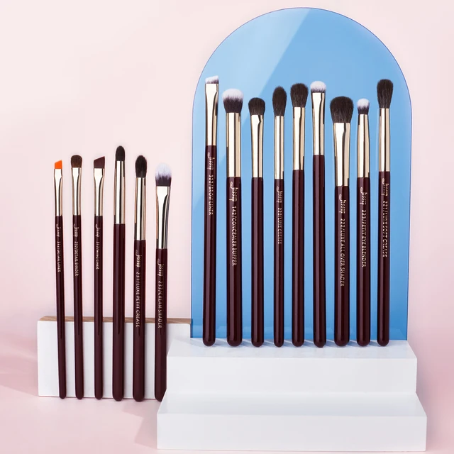 Jessup Makeup Brushes Set 15pcs Professional Eye Shadow Makeup Brush Kits Eyeshadow Eyeliner Blending Eyebrow Goat Hair 6