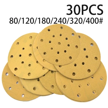 

Round Dry Sandpaper 30pcs Sanding Discs Wood Metal Grinding Automotive Machinery
