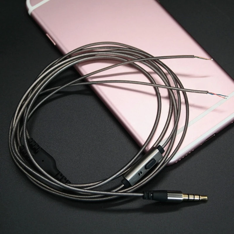 1PC12mWithMicDIYEarphoneCableHighQualityReplacementCable