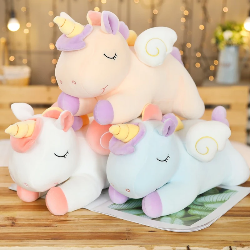 Peluche de unicornio mítico de 20-100cm para niños, peluche de unicornio suave de dibujos animados, caballo, almohadas de bebé, muñecas Pegaso, regalos