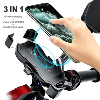 

Fast Wireless Charging Mobile Phone Holder Motorcycle Mount For iPhone 11 XR X QC3.0 USB Charging Mobile Phone Smartphone Stand