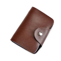 New Genuine Leather Function 26 Bits Card Case Business Card Holder Men Women Credit Passport Card Bag ID Passport Card Wallet