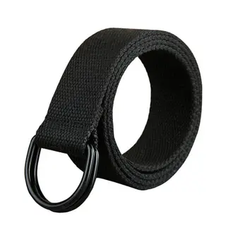 

Fashion Casual Unisex Canvas Fabric Belt D Ring Buckle Webbing Waist Band Men Women Strap Waistband