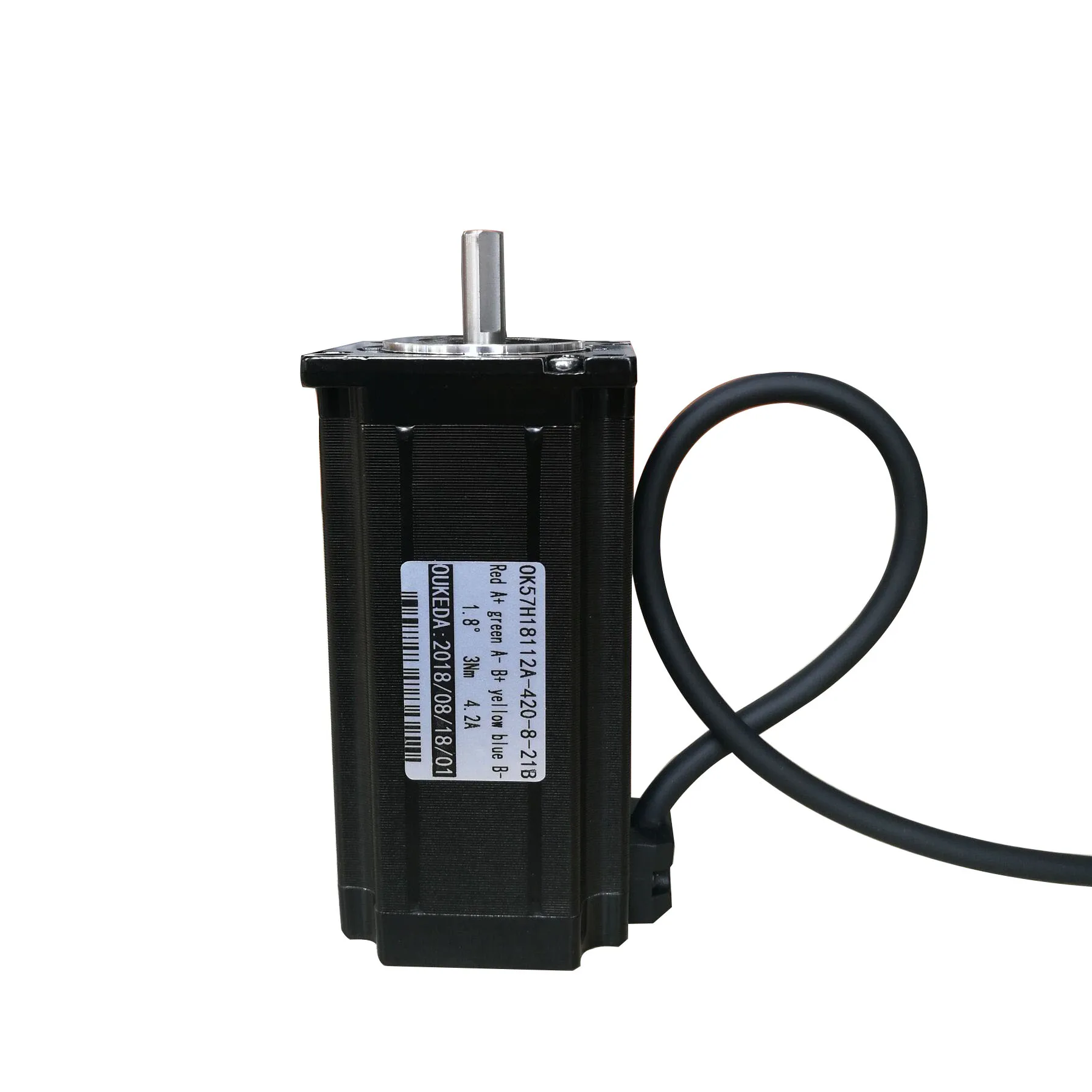 57 motor lengthened body 112mm, high torque 3N.m, two-phase four-wire, 4.2A, 57 stepping motor