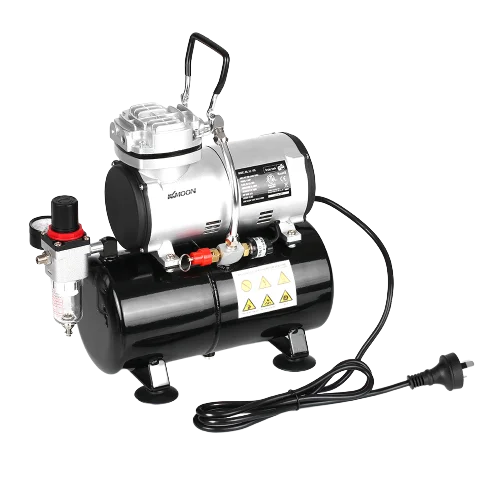 

KKmoon Spraying Air Compressor with Tank 1/6 HP Piston Airbrush Compressor Oil-less Quiet High-pressure Pump Tattoo Manicure