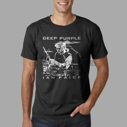 Drummer Ian Paice T-shirt Deep Purple Shirts Pearl Drum Set Tshirt S-2XL Size |
