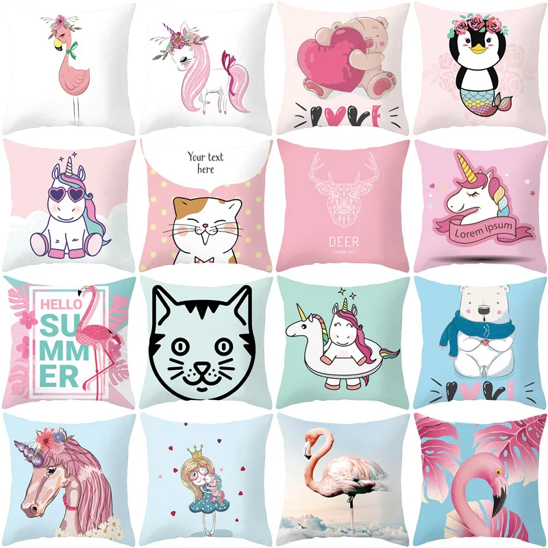 

New style net red cute animal pillow car sofa waist cushion cover, household items throw covers home decoration