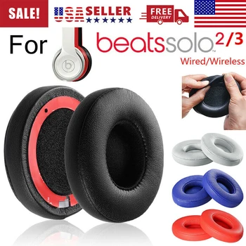 

1 Pair Protein Leather Memory Foam Ear Pads Replacement for Beats Solo 2.0 Solo2 solo3 Wireless Headphones Earpads