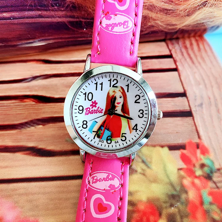 Милые детские Мультяшные кварцевые часы Барби кукольный ремень Подарочный стол для девочек