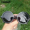 YOOSKE Vintage Small Round Sunglasses Women Men Classic Retro Coating Sun Glasses Driving Eyewear Black Red Glasses ► Photo 2/6