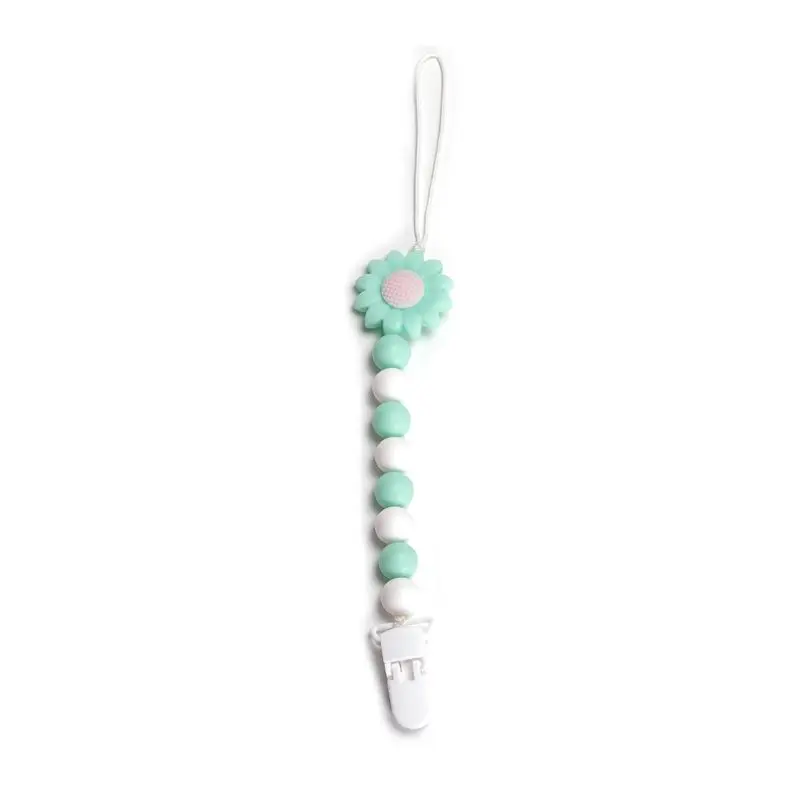 Sunflower Chain Appease Pacifier Infant Nipple Feeding Anti-fall Clip Chew Toy