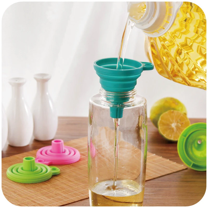 1pcs Foldable Funnel Silicone Portable Funnels Household Liquid Oil Dispensing Tools Kitchen Mini Funnel Cooking Tools Acces
