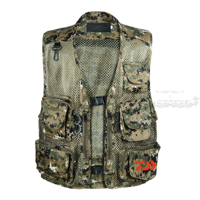 

2019 New Men Summer DAIWA DAWA Outdoor Sports Fishing Vest Multi Pocket Fishing Vest Zippers Breathable Quick-drying Jacket