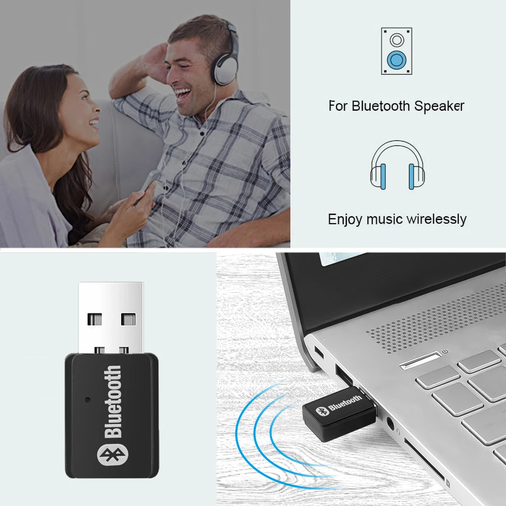 USB AUX Bluetooth 5,0 аудио передатчик мини стерео беспроводной USB аудио выход для ПК ноутбук с системой Windows 7/8/10/XP Linux