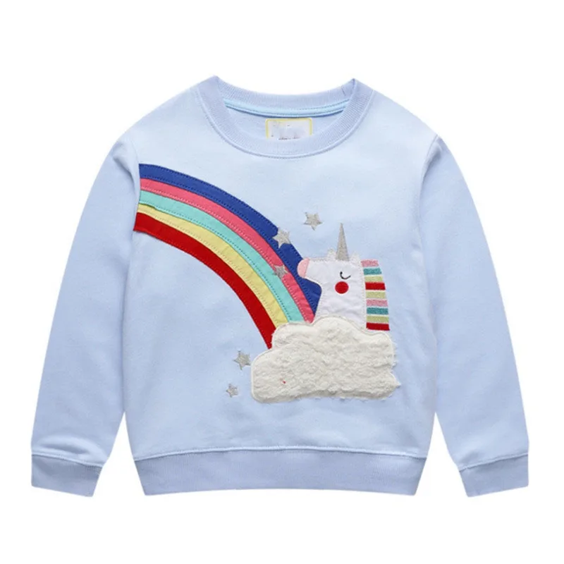 

2019 Unicorn Girls Tops Rainbown Sweatshirt Girl T Shirt Kids Tshirt Autumn T-shirt Roupa Menina Camiseta Princesas Kid Clothes