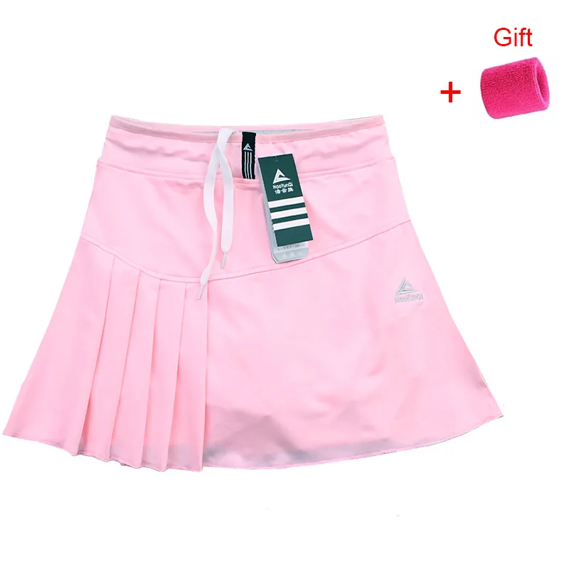 New Tennis Skort Skirts Ladies Running Sports Skirt with Pocket and Safety Shorts Solid Color Badminton Clothing