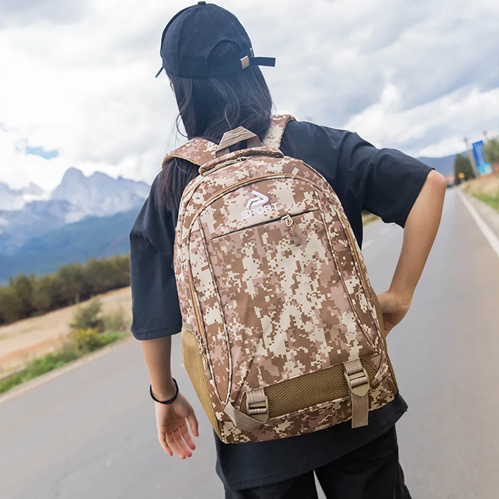 Outdoor Sports Backpack Large Capacity Waterproof Mountain Climbing Multi Pocket Camouflage Print Laptop | Спорт и развлечения
