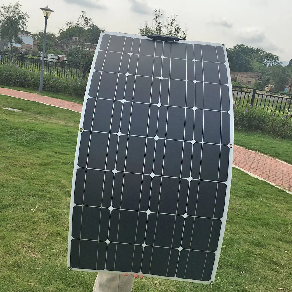 Carregador de Bateria Solar do Telhado de Casa Flexível com 10a Regulador para 12v Painel Solar 20a Cabo 100w 200w - - Image 2