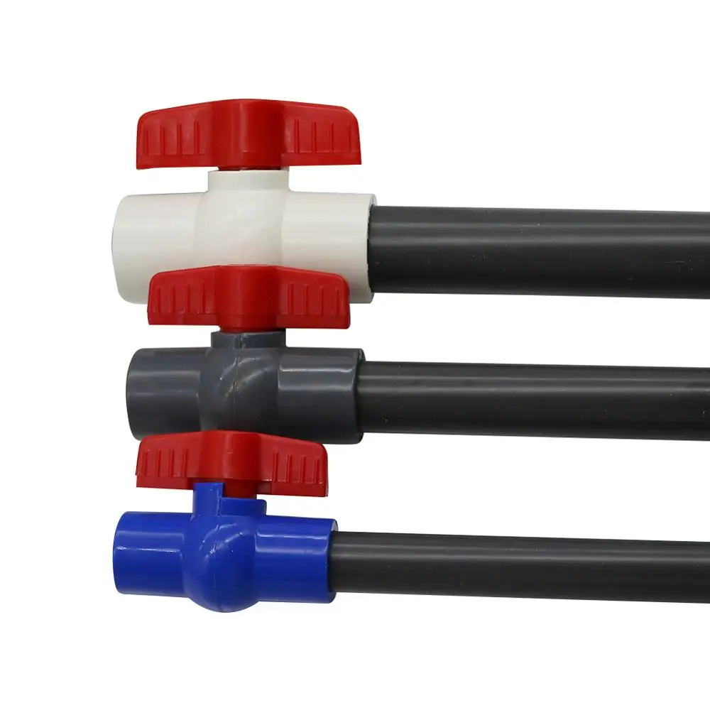 Specification : Gray ID 40mm Inner Diameter 20/25/32/40mm PVC Ball Valve 3 Color Optional Slip Plumbing U-PVC Ball Valve Plastic Repair Connector Pipe Switch Specification : Gray ID 40mm Inner Diameter 20/25/32/40mm PVC Ball Valve 3 Color Optional Slip Plumbing U-PVC Ball Valve Plastic Repair Connector Pipe Switch