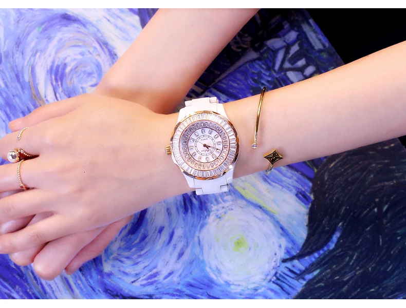 Керамические наручные часы MELISSA роскошные женские часы Австрия Кристалл браслет моды часы Miyota Кварцевые с сапфировым стеклом водонепроницаемый