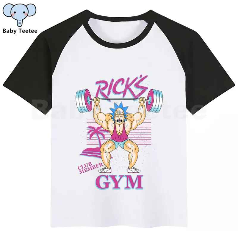 BlackK Забавная футболка для маленьких девочек с изображением Рика и Морти Летние повседневные футболки с короткими рукавами для мальчиков детские топы, летняя футболка для девочек - Цвет: BlackK