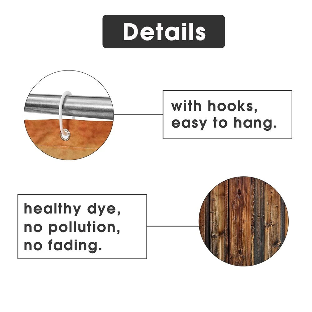 Тканевая деревенская винтажная занавеска для душа, старая деревянная дверь, украшения для ванной комнаты, водонепроницаемая моющаяся устойчивая к плесени занавеска для душа
