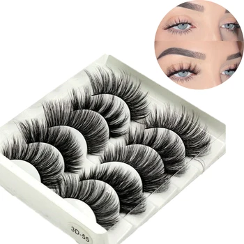

5 Pairs 3D Mink Hair False Eyelashes Different Style Natural Long Thick Eye Lashes Beauty Extension Tools maquiagem completa