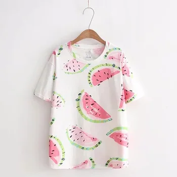 

2018 summer fashion women t shirt print t-shirt short sleeve cotton tops