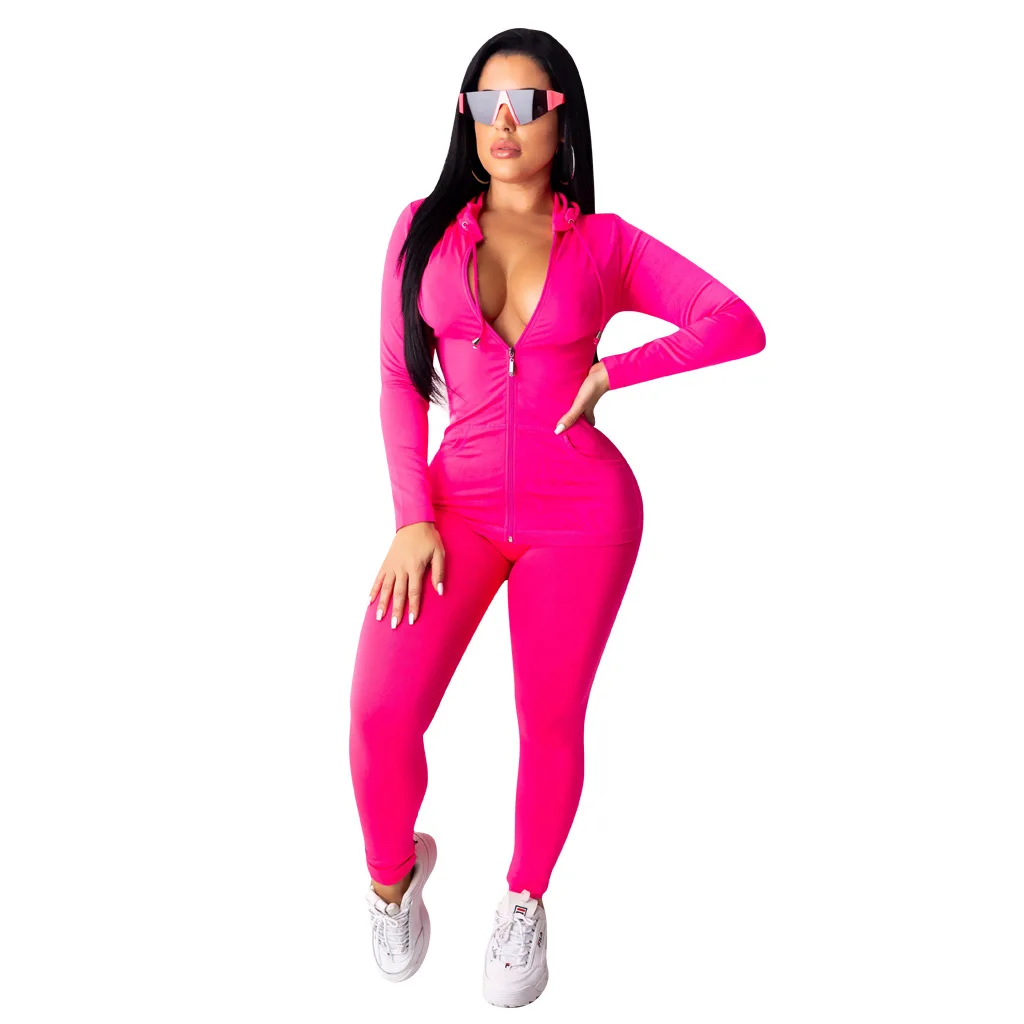 Two Piece Set Tracksuit Women Festival Clothing Fall Winter Top+Pant Sweat Suits Neon 2 Piece Outfits Matching Sets - Цвет: rose