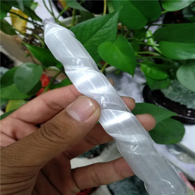 Кристальный массаж и палочка Selenite спираль полированный круглый точечный