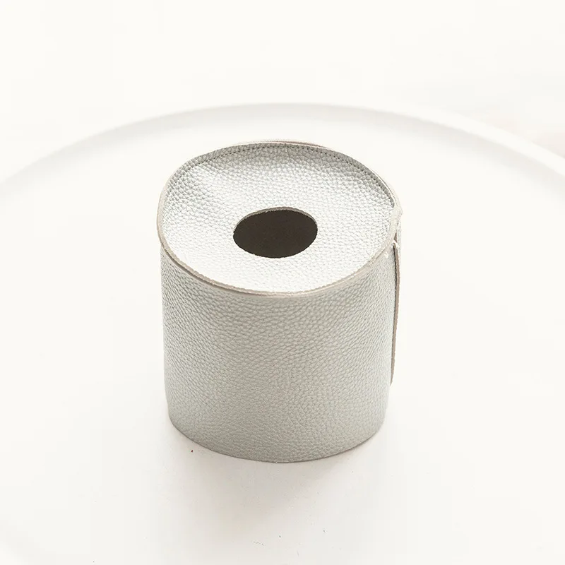 Скандинавские из искусственной кожи водонепроницаемые бытовые круглые бумажные салфетки в рулонах коробка для хранения кухонные аксессуары чехол - Цвет: gray1