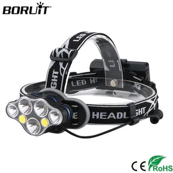 

BORUiT XHP70.2 LED Headlamp 3-Mode Zoom Head Torch 18650 Rechargeable Headlight 5000LM Super Bright Camping Hunting Flashlight