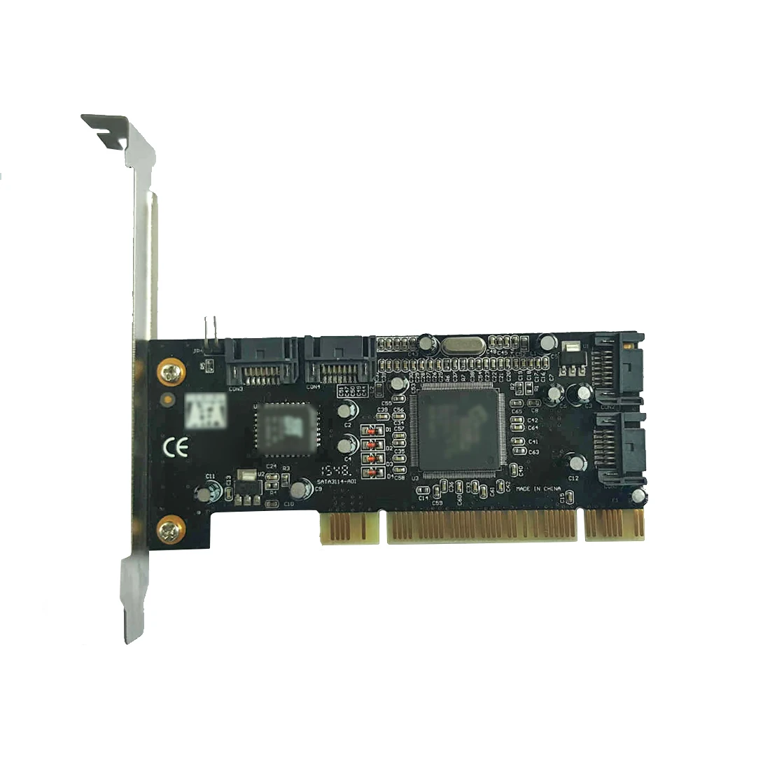 

PCI Expansion Add on Card 4 Ports SATA 1.5Gbps for Sil 3114 Chipset RAID Controller Card for PCI Standard 2.3 Desktop Computer