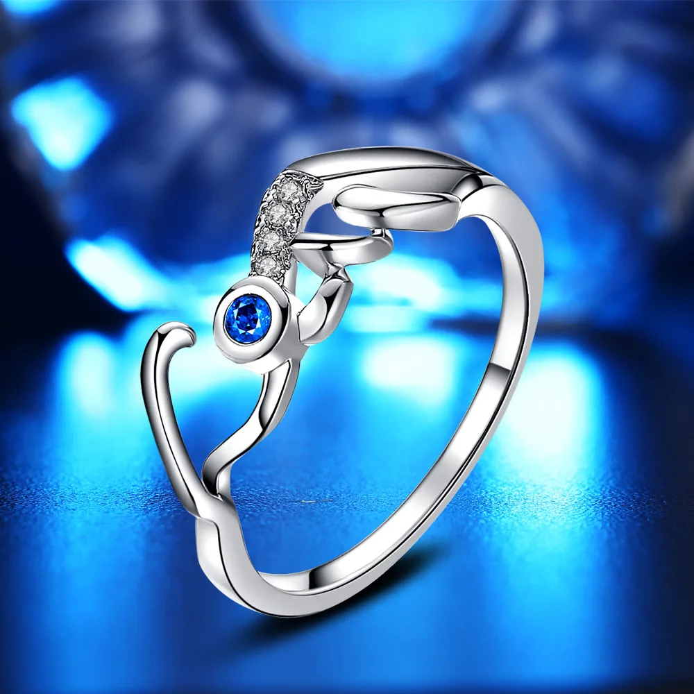 Rhod Цвет Роскошные любовь сердце мама дизайн Bijoux Мода Обручальное кольцо CZ