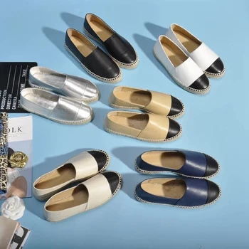 

Luxury Brand Genuine Leather Top Quality Ladies Shoes Summer Top Sell Fashion Style Loafers Flat Women Shoes Large Size 34-42