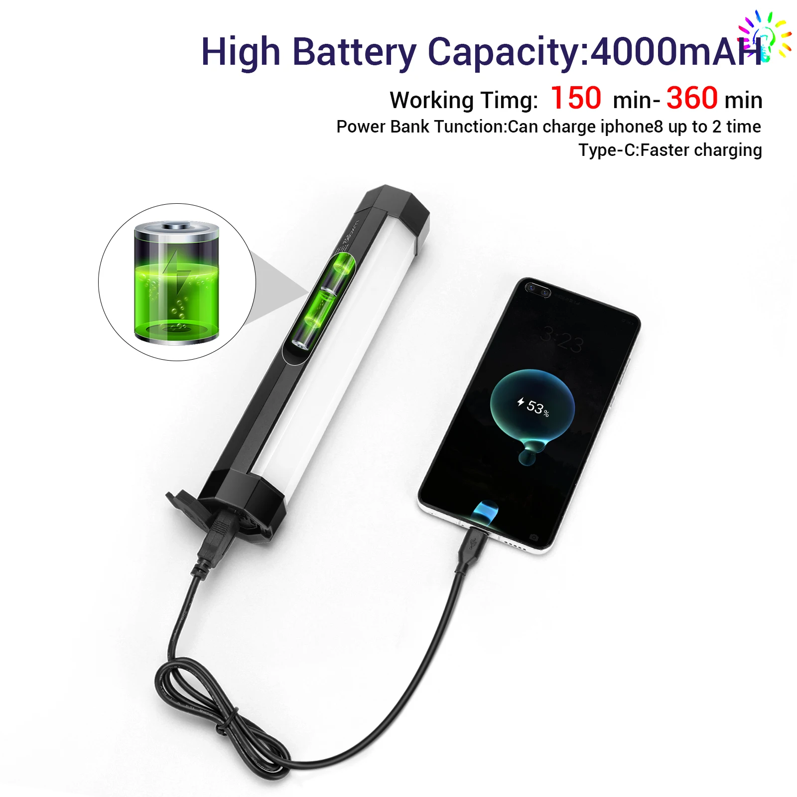 Luxceo p200 rgb luz de vídeo baton