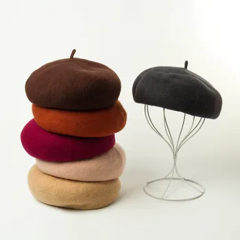

KMS New fine wool beret with elastic elastic band three-dimensional fashion beret 56-58cm