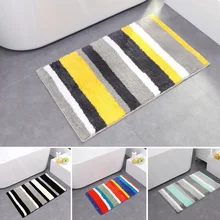 Полосатый коврик для ванной из мягкой микрофибры, нескользящий коврик, Противоскользящий коврик для ванной, коврик для гостиной, спальни, водопоглощающий EverChic, магазин