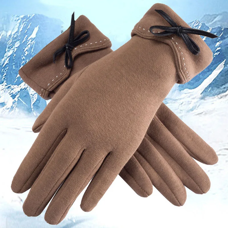 Зимние перчатки женские теплые плюшевые варежки с сенсорным экраном Женские ветрозащитные перчатки для вождения полный палец handschoenen