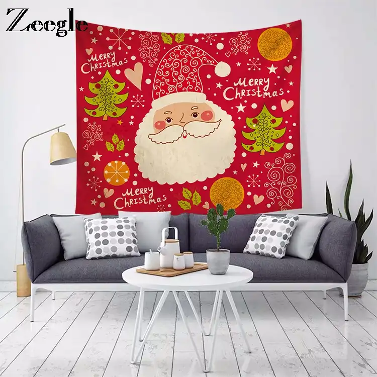 Zeegle Tapiz Navideno Ano Nuevo Decoracion Manta Casa Colgante De