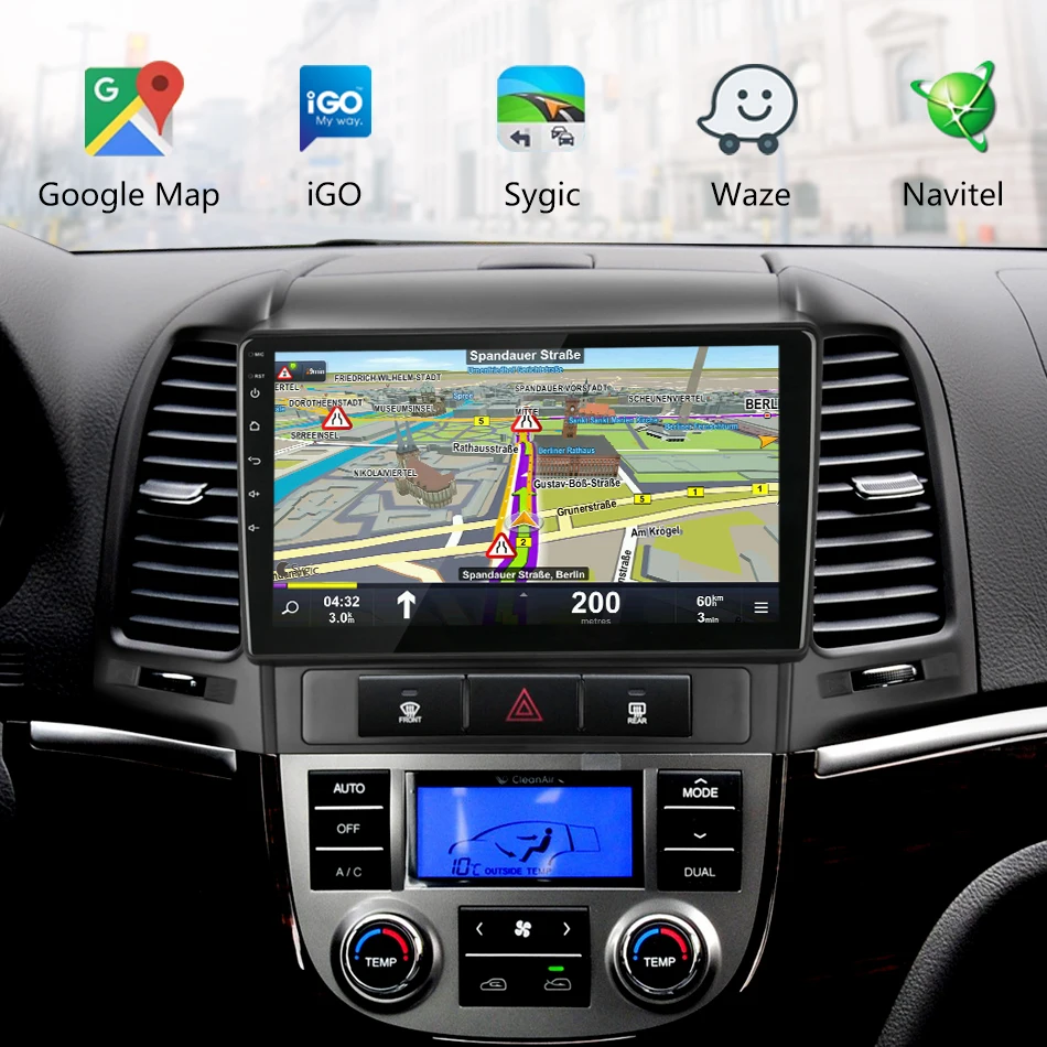 Clearance Jansite Android car radio for Hyundai Santa Fe 2006 2007 2008 2009 2010 2011 2012 Multimedia player 4G WIFI Mirror link FM AM 10